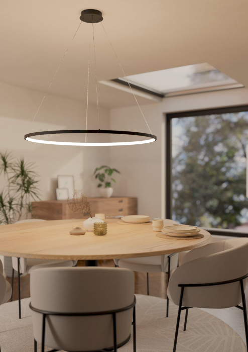 Lustra EGLO Parruta 901637 LED 40W 2700-6500K 4300lm 220-240V,50/60Hz H 1500mm x Ø990mm aluminiu/otel negru plastic alb IP20 [4]