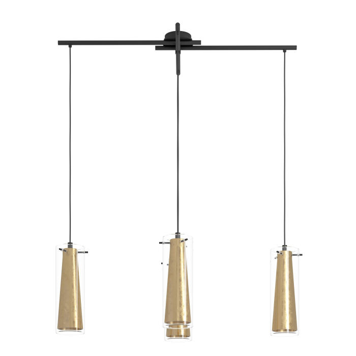 Lustra EGLO Pinto Gold 97653 E27 4X40W 220-240V,50/60Hz L 905mm x l 360mm x H 1100mm otel negru sticla gold transparent IP20 [4]