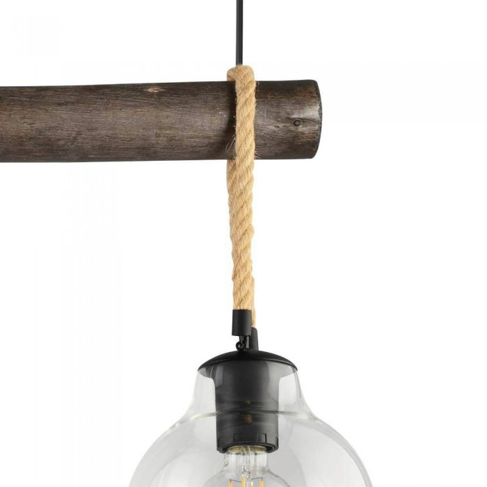 Lustra Eglo Roding, sticla, fibra naturala, 3xE27, L.88 cm, 43618 [3]