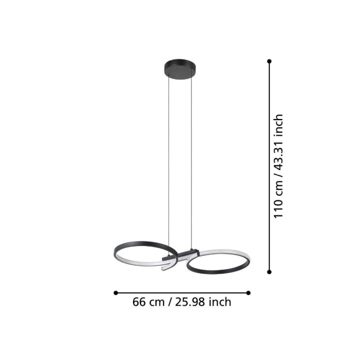 Lustra EGLO Serpins 901267 LED 21W 3000K 2500lm 220-240V,50/60Hz L 660mm x l 300mm x H 1100mm aluminiu/otel negru plastic alb IP20 [3]