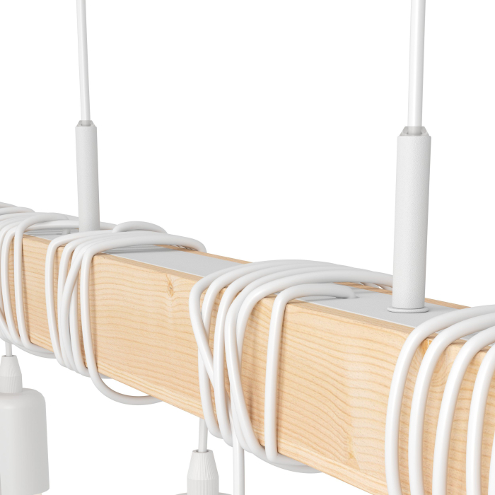 Lustra EGLO Townshend 43704 E27 4X60W 220-240V,50/60Hz L 700mm x l 105mm x H 1100mm otel alb lemn maro IP20 [3]