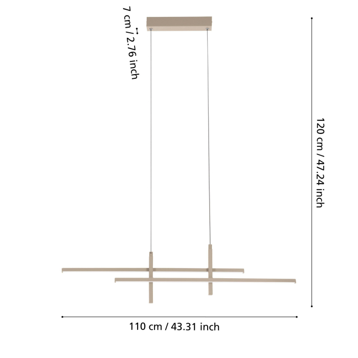 Lustra EGLO Trepiliano 901887 LED 20W 3000K 2500lm 220-240V,50/60Hz L 1100mm x l 70mm x H 1200mm aluminiu/otel sandy plastic alb IP20 [4]