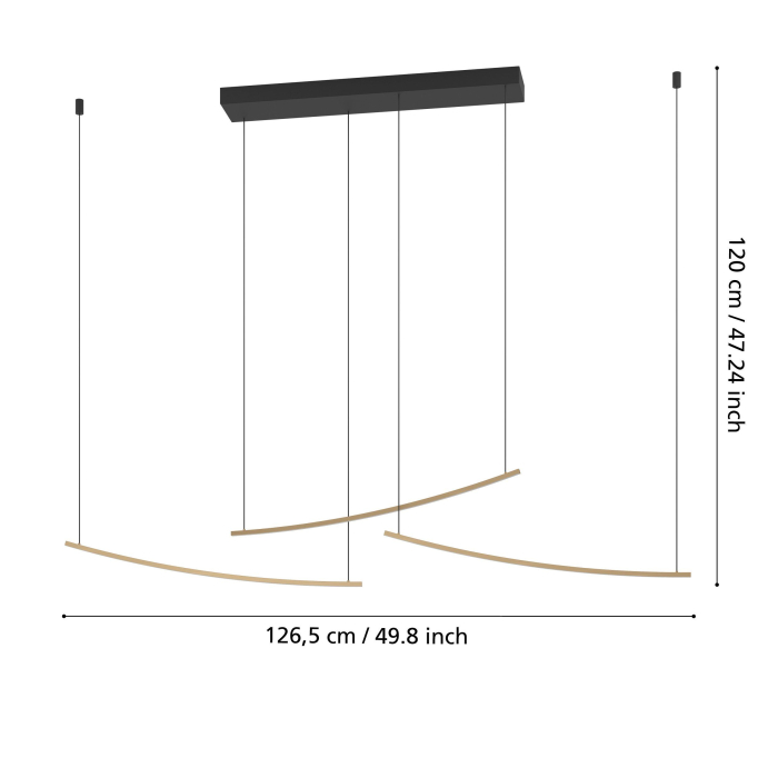 Lustra EGLO Villeggi 902167 LED 22W 2700K, 4000K, 6500K 3600lm 220-240V,50/60Hz L 1220mm x l 100mm x H 1200mm aluminiu/otel alama mata plastic alb IP20 [2]