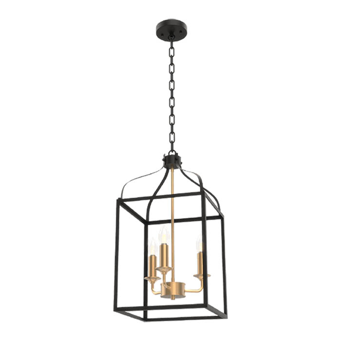 Lustra Elmark Izabel, negru mat, auriu, 3XE14, L.29 cm, 955IZABEL3/BL [2]