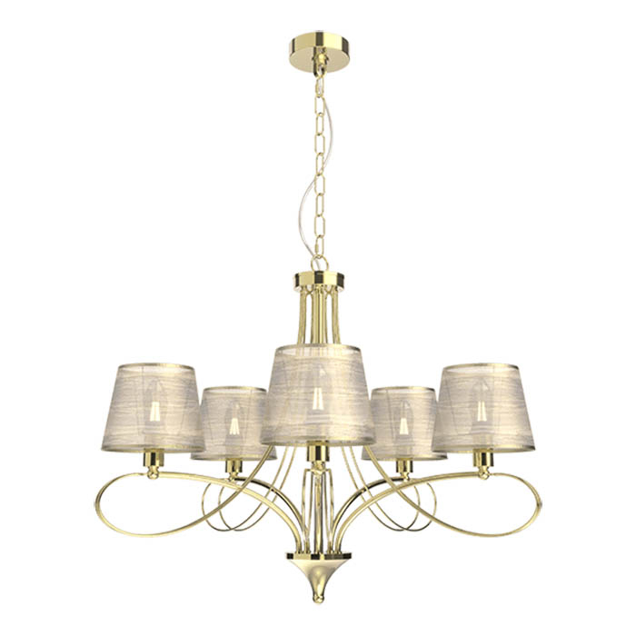 Lustra Elmark Rebecca, auriu, textil, 5XE14, D.65 cm, 955REBECCA5 [2]