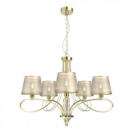 Lustra Elmark Rebecca, auriu, textil, 5XE14, D.65 cm, 955REBECCA5 [1]