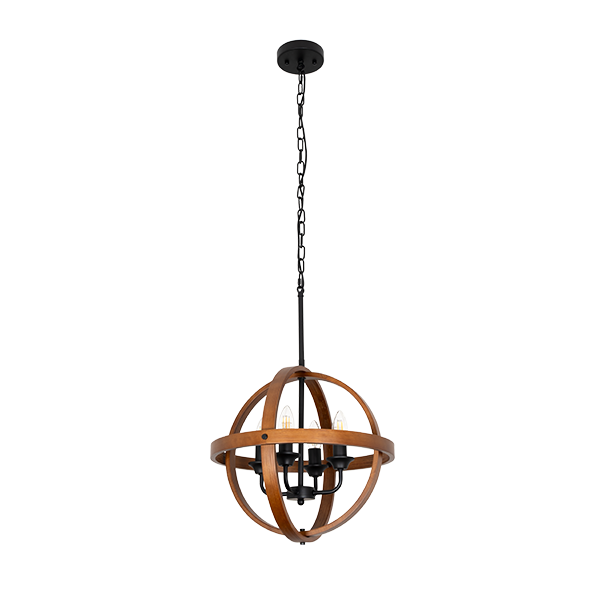 Lustra Elmark Tino, negru mat, lemn, 4XE27, D.40 cm, 955TINO4 [1]