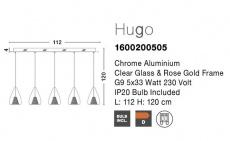 Lustra FLAM Nova Luce 1600200505 5xG9 IP20 Chrome Rose [3]