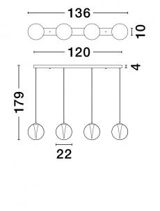 Lustra Nova Luce GI 9416941 Triac Dimmable Sandy Gold Metal & Clear Glass LED 25W 1765lm 3000K IP20 [5]
