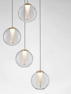 Lustra Nova Luce GI 9416942 Triac Dimmable Sandy Gold Metal & Clear Glass LED 25W 1765lm 3000K IP20 [2]