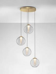 Lustra Nova Luce GI 9416942 Triac Dimmable Sandy Gold Metal & Clear Glass LED 25W 1765lm 3000K IP20 [3]