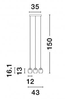 Lustra Nova Luce KITA 9236207 Triac Dimmable Sandy Black Steel & Smoke Glass LED 28W 2222lm 3000K IP20 [2]