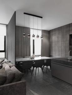 Lustra Nova Luce KITA 9236208 Triac Dimmable Sandy Black Steel & Smoke Glass LED 28W 2222lm 3000K IP20 [3]