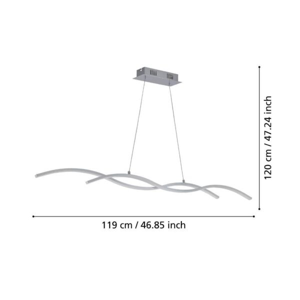 Lustră LASANA 2 96104, LED, 2X13W, 3000K, 1300 lm, IP20, oțel, aluminiu, crom, plastic, alb [3]
