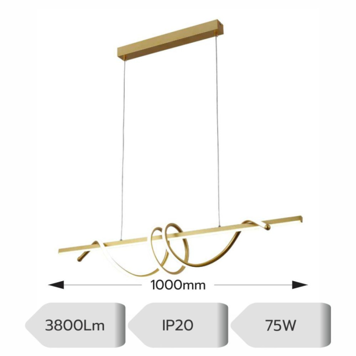 Lustra led aurie LEON 75W 3800LM CCT 2700K-6500K [2]