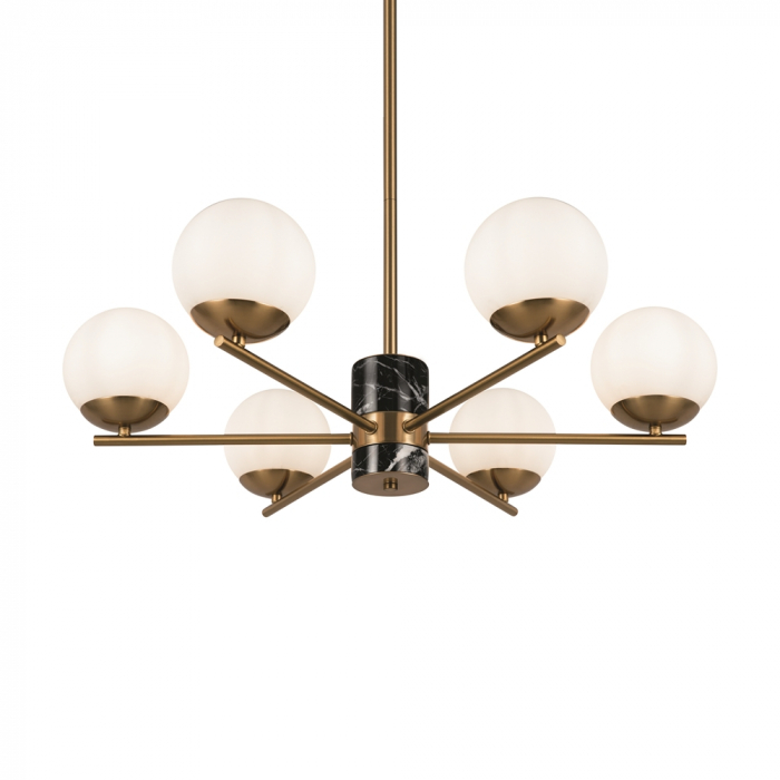 Lustra Maytoni Marble MOD187PL-06BS E27 6x60W -  Metal/Marble Brasss IP20 [2]