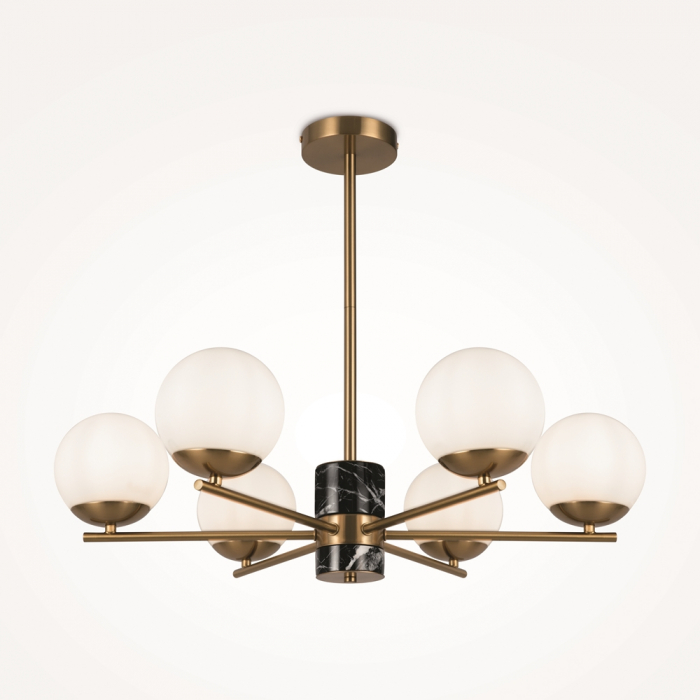 Lustra Maytoni Marble MOD187PL-06BS E27 6x60W -  Metal/Marble Brasss IP20 [5]
