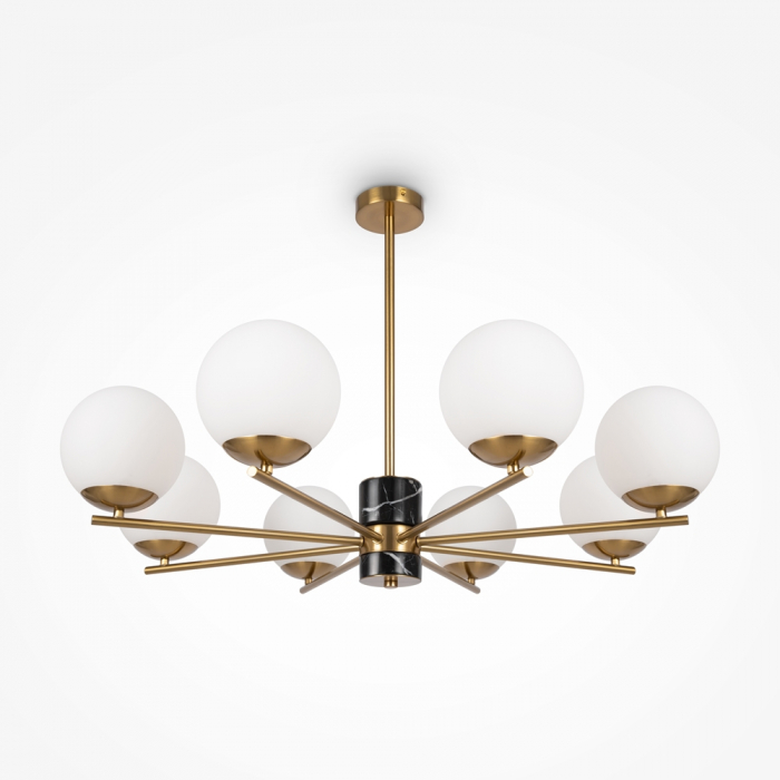 Lustra Maytoni Marble MOD187PL-08BS E27 8x60W -  Metal/Marble Brasss IP20 [5]
