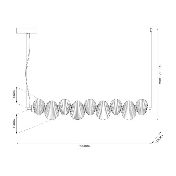 Lustra Milagro Bolla LED 32W 3688lm 3000K 230V Crom Metal & Sticla IP20 [5]
