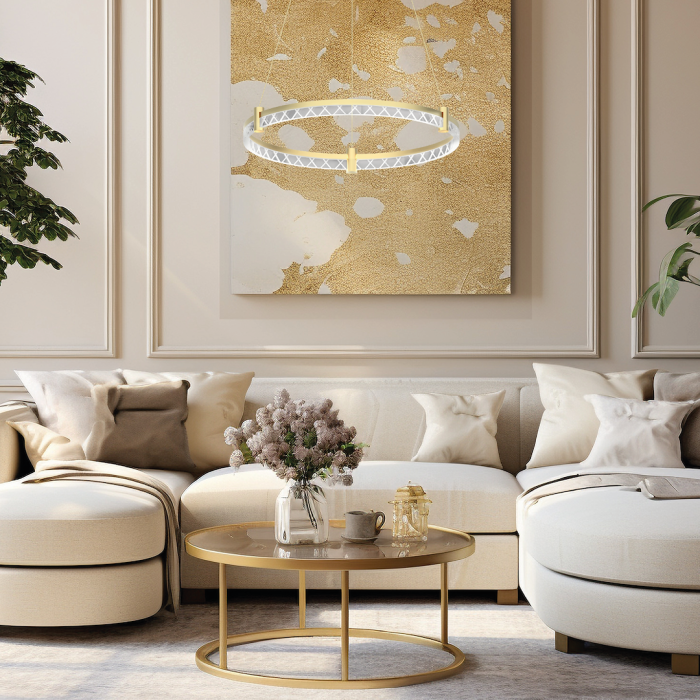 Lustra Milagro Elegance LED 36W 2300lm 4000K 230V Gold Metal & Acril IP20 [3]