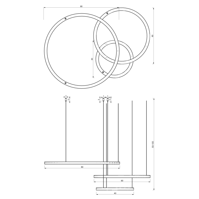 Lustra Milagro Galaxia LED 85W 5100lm 3500K 230V Black Metal & Plastic IP20 [7]