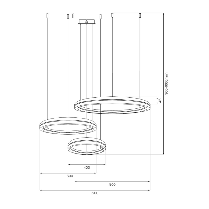 Lustra Milagro Gravity LED 108W 7000lm 4000K 230V Black Metal & Plastic IP20 [5]