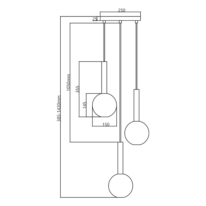 Lustră Milagro Niko  3xG9 max 9W   230V/50Hz Black Metal & Sticla IP20 [5]