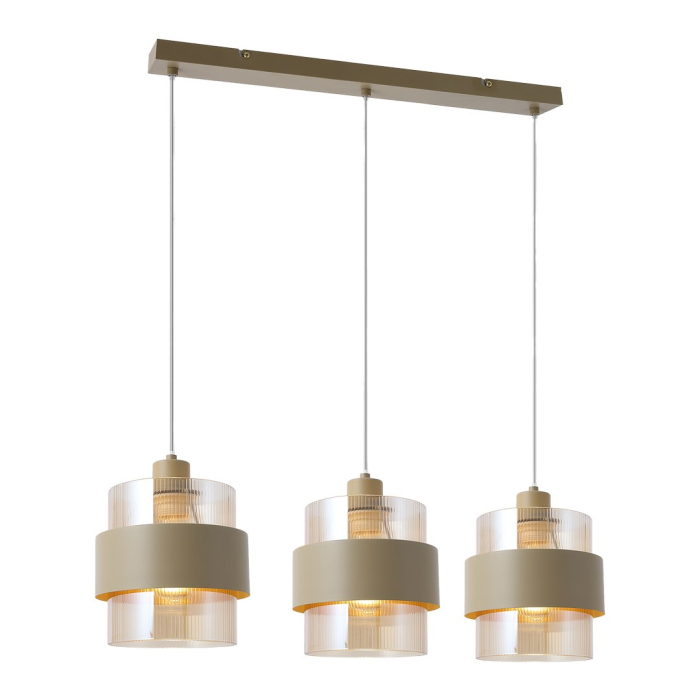 Lustra Milagro Valentino E27 3xE27 max 15   230V Beige Metal & Sticlă IP20 [8]