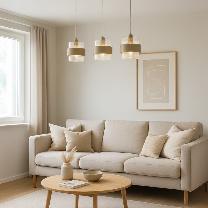 Lustra Milagro Valentino E27 3xE27 max 15   230V Beige Metal & Sticlă IP20 [2]