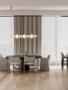 Lustra Nova Luce MOVIL 9030539 Triac Dimmable Clear & Acid Opal Glass Glossy Gold Metal Base LED 42W 7029lm 3000K IP20 [5]