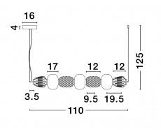 Lustra Nova Luce MOVIL 9030539 Triac Dimmable Clear & Acid Opal Glass Glossy Gold Metal Base LED 42W 7029lm 3000K IP20 [4]