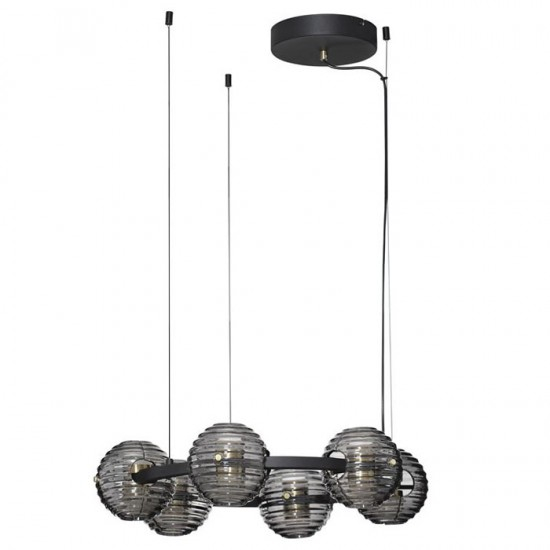 Lustra Nova Luce Afthonia, negru, LED, 60W, 6087 lumeni, alb cald 3000K, D.63 cm, 9009135 [1]