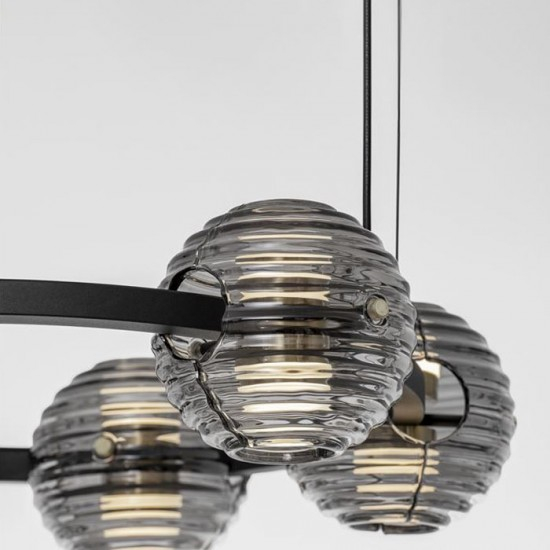 Lustra Nova Luce Afthonia, negru, LED, 60W, 6087 lumeni, alb cald 3000K, D.63 cm, 9009135 [3]