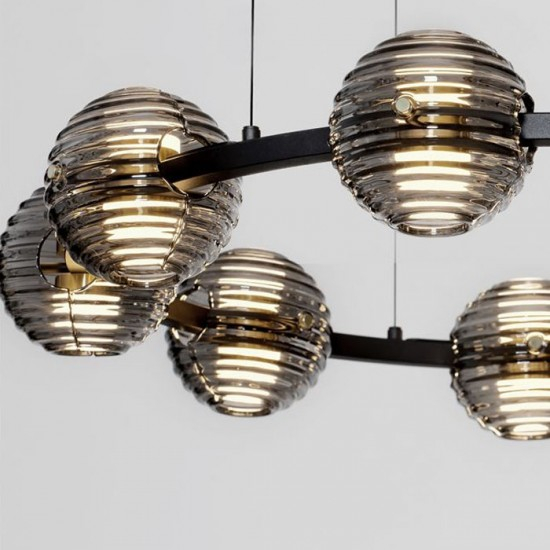 Lustra Nova Luce Afthonia, negru, LED, 91W, 7751 lumeni, alb cald 3000K, D.91 cm, 9009136 [3]