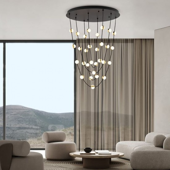 Candelabru Nova Luce Alcinoe, negru/auriu, LED, 102W, 8914 lumeni, alb cald 3000K, D.84 cm, 9511019 [2]