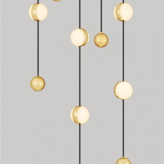 Candelabru Nova Luce Alcinoe, negru/auriu, LED, 64W, 4708 lumeni, alb cald 3000K, D.38 cm, 9511018 [3]