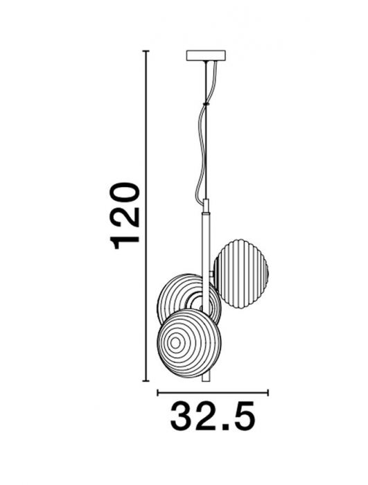 Lustra Nova Luce ALLEN E14 3x5W   Matt Gold Metal & Milky White Structured Glass IP20 [3]