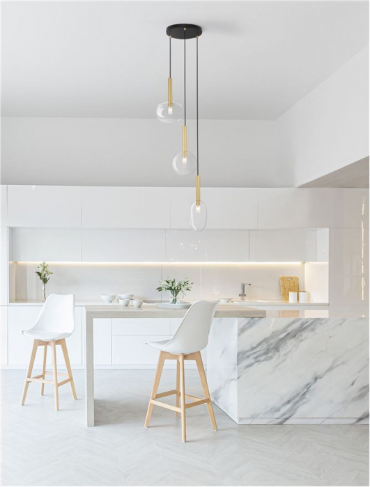 Lustra Nova Luce AMELIA G9 3x5W   Sandy Gold & Clear Glass IP20 [2]