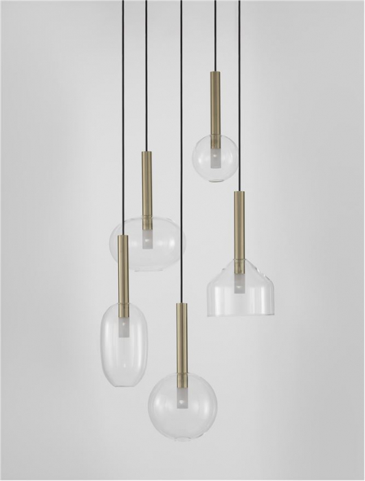 Lustra Nova Luce AMELIA G9 5X5W   Sandy Gold & Clear Glass IP20 [3]