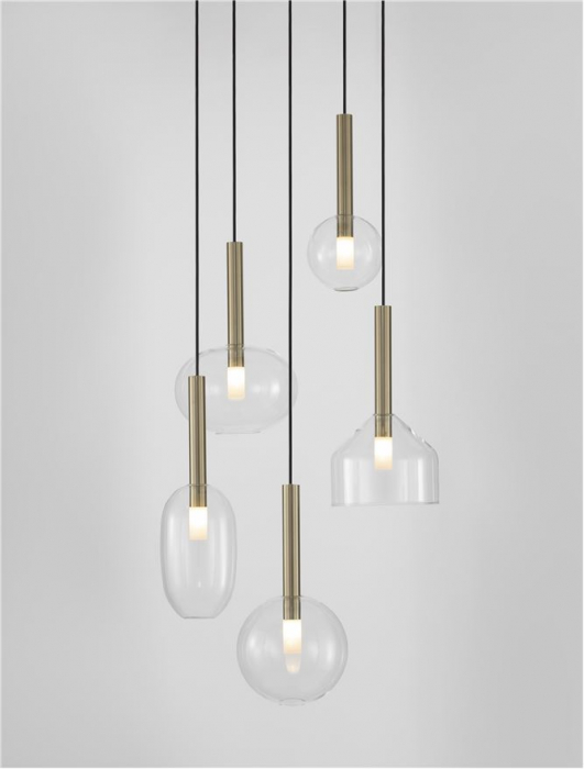 Lustra Nova Luce AMELIA G9 5X5W   Sandy Gold & Clear Glass IP20 [5]