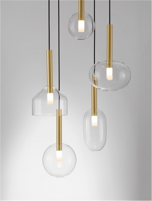Lustra Nova Luce AMELIA G9 5X5W   Sandy Gold & Clear Glass IP20 [4]