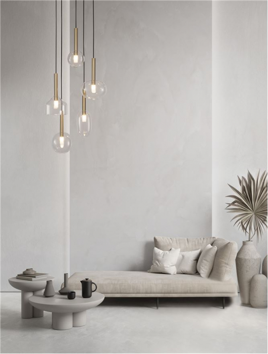 Lustra Nova Luce AMELIA G9 5X5W   Sandy Gold & Clear Glass IP20 [2]