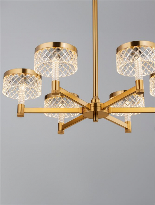 Lustra Nova Luce BION 9186944 LED 38W 3000K 2399lm Brass Gold & Acrylic  IP20 [6]