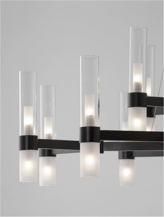 Lustra Nova Luce CENTURY G9 30X5W   Matt Black Metal Clear & Frost Glass IP20 [3]