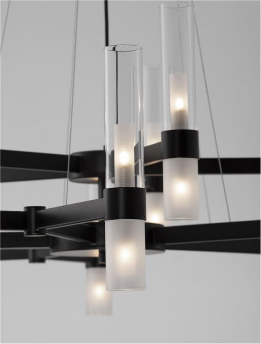 Lustra Nova Luce CENTURY G9 30X5W   Matt Black Metal Clear & Frost Glass IP20 [5]