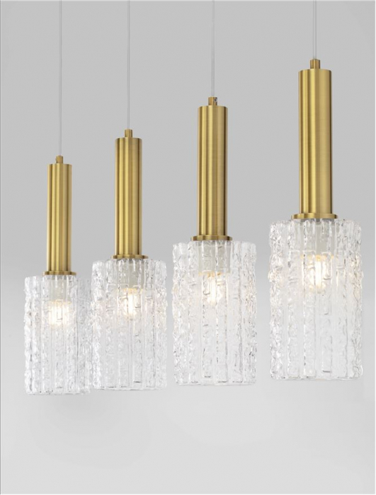 Lustra Nova Luce CERTA 9009275 E27 4x12W    Brass Gold & Black Metal Clear Structured Glass   IP20 [6]