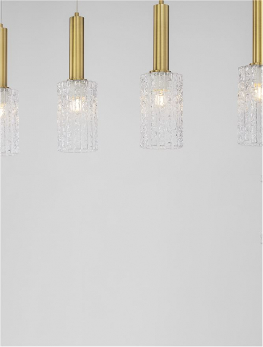 Lustra Nova Luce CERTA 9009275 E27 4x12W    Brass Gold & Black Metal Clear Structured Glass   IP20 [8]