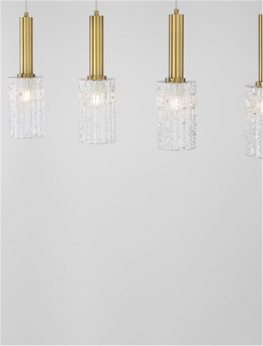 Lustra Nova Luce CERTA 9009275 E27 4x12W    Brass Gold & Black Metal Clear Structured Glass   IP20 [7]