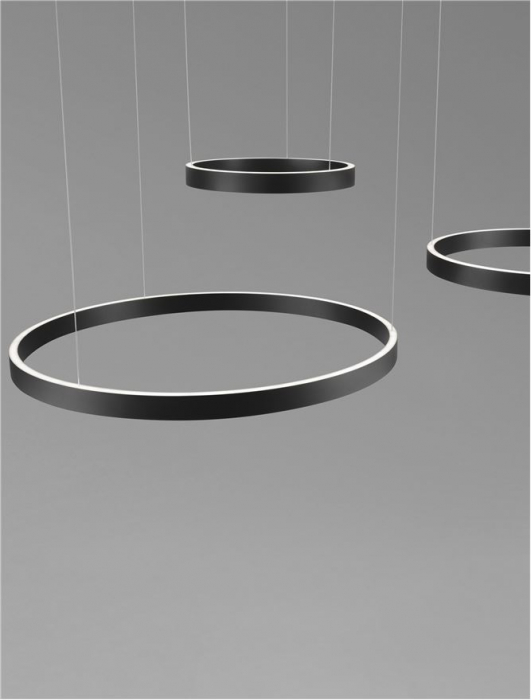 Lustra Nova Luce ELOW EN 9345652 LED 181W 3000K 8891lm Sandy Black Aluminium & Silicone  Triac Dimmable IP20 [9]