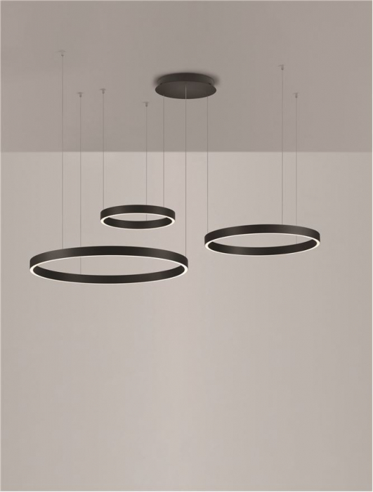 Lustra Nova Luce ELOW EN 9345652 LED 181W 3000K 8891lm Sandy Black Aluminium & Silicone  Triac Dimmable IP20 [4]